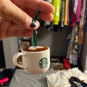 Starbucks White and Green Mini Mug Ornament